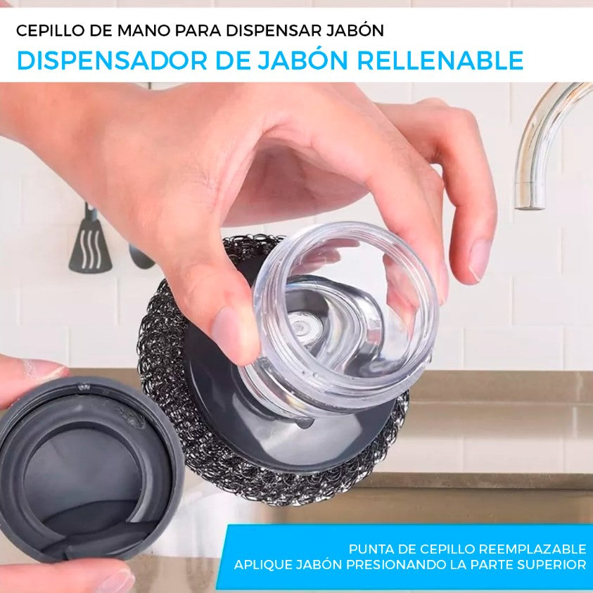 Dispensador Jabón Esponja Brillo Olla